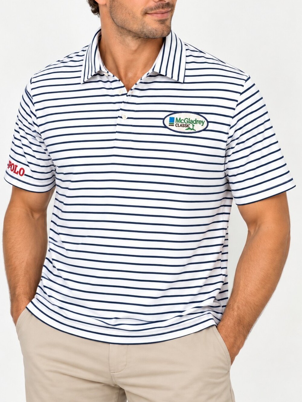 POLO GOLF RL | Men’s Vintage McGladrey Classic Striped Golf Polo Shirt Size L